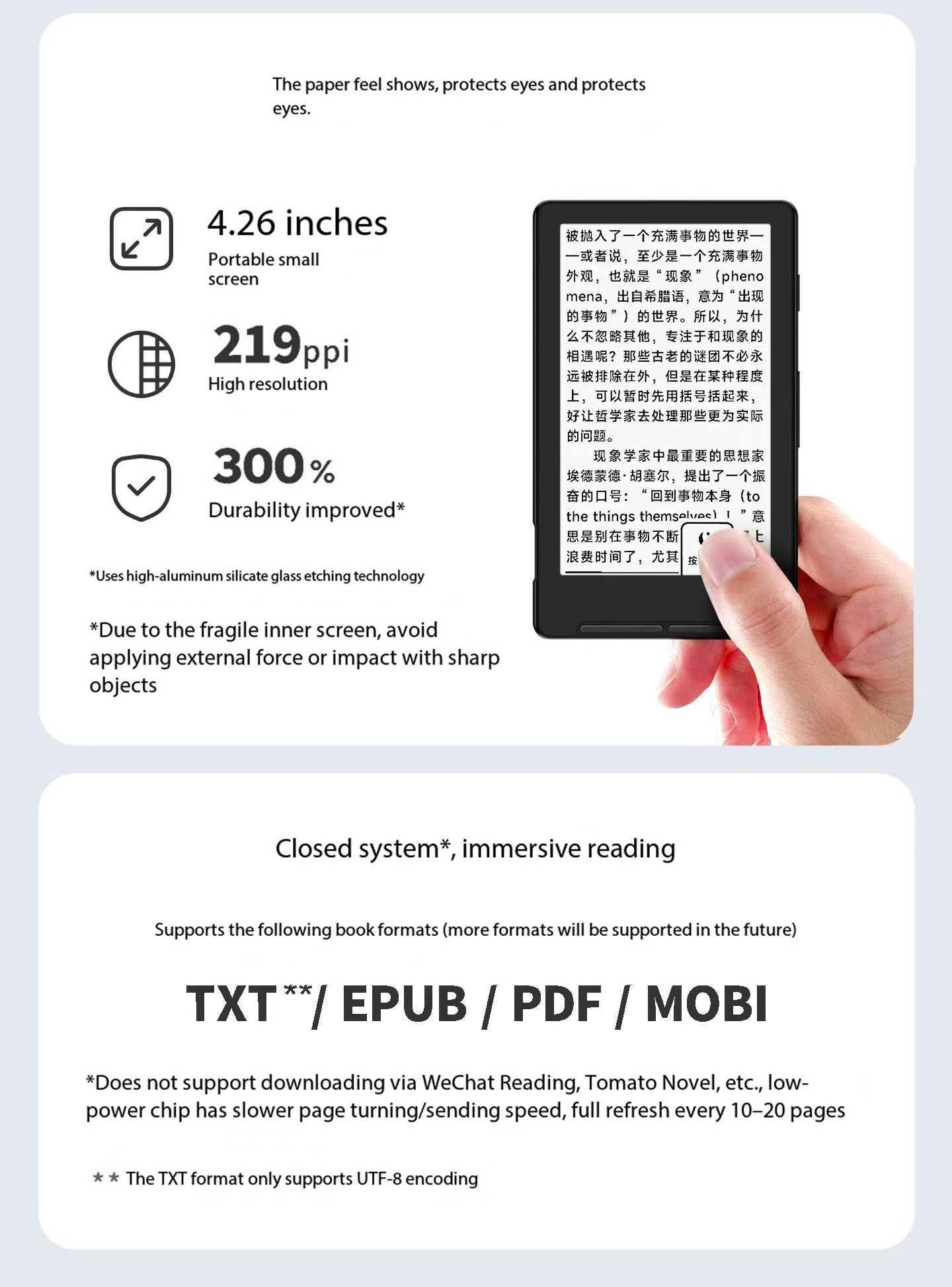 In stock XTEINK x4 Small Reader - แบบพกพาพิเศษ สิ่งที่แนบมา แม่เหล็ก ...