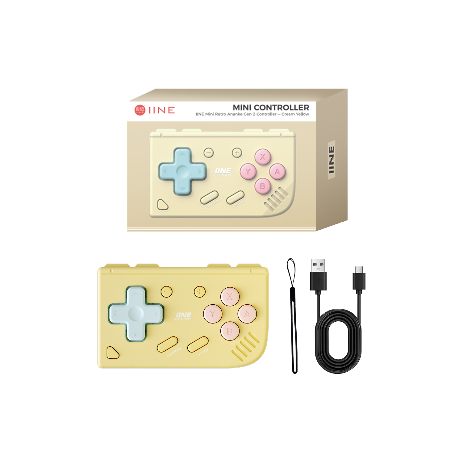 IINE Mini Retro Ananke Gen 2 Controller ครีมสีเหลือง | Shopee Thailand