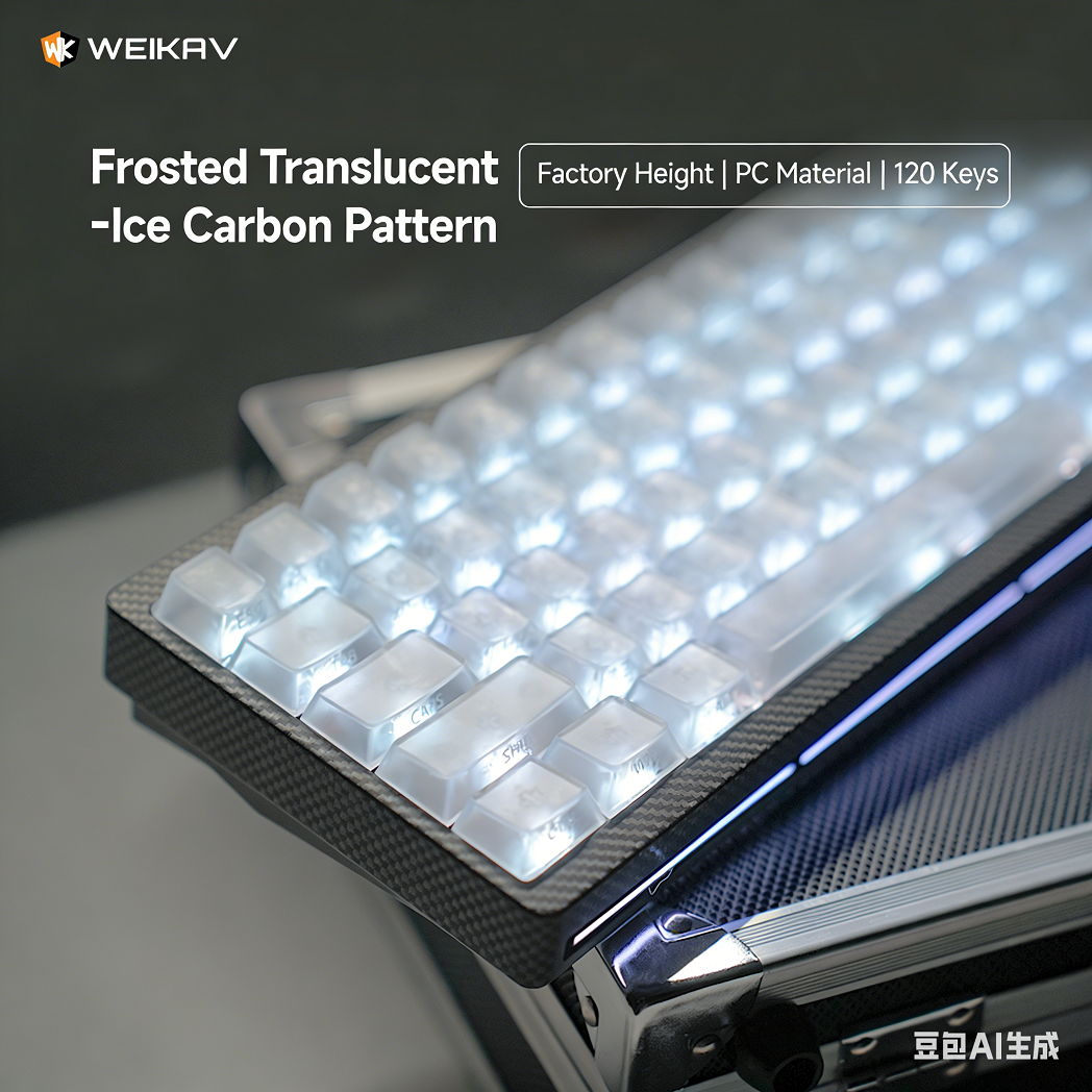 WEIKAV Ice Carbon Pattern PC Frosted Translucent Keycaps ที่กําหนดเอง ...