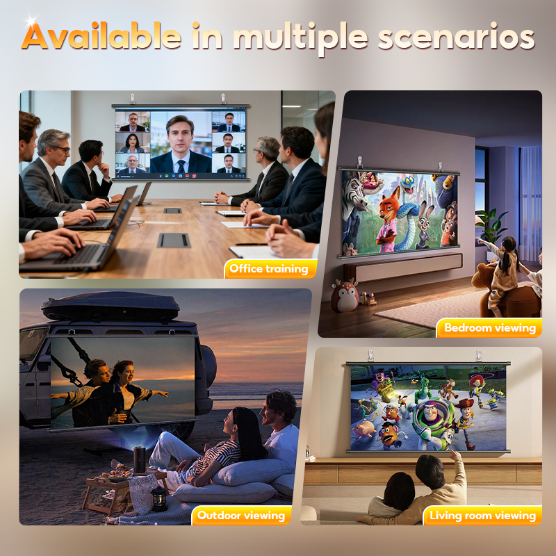 MODOFO จอโปรเจคเตอร์ 4K Projector Screen รองรับการฉายภาพ 3D พับได้ ...