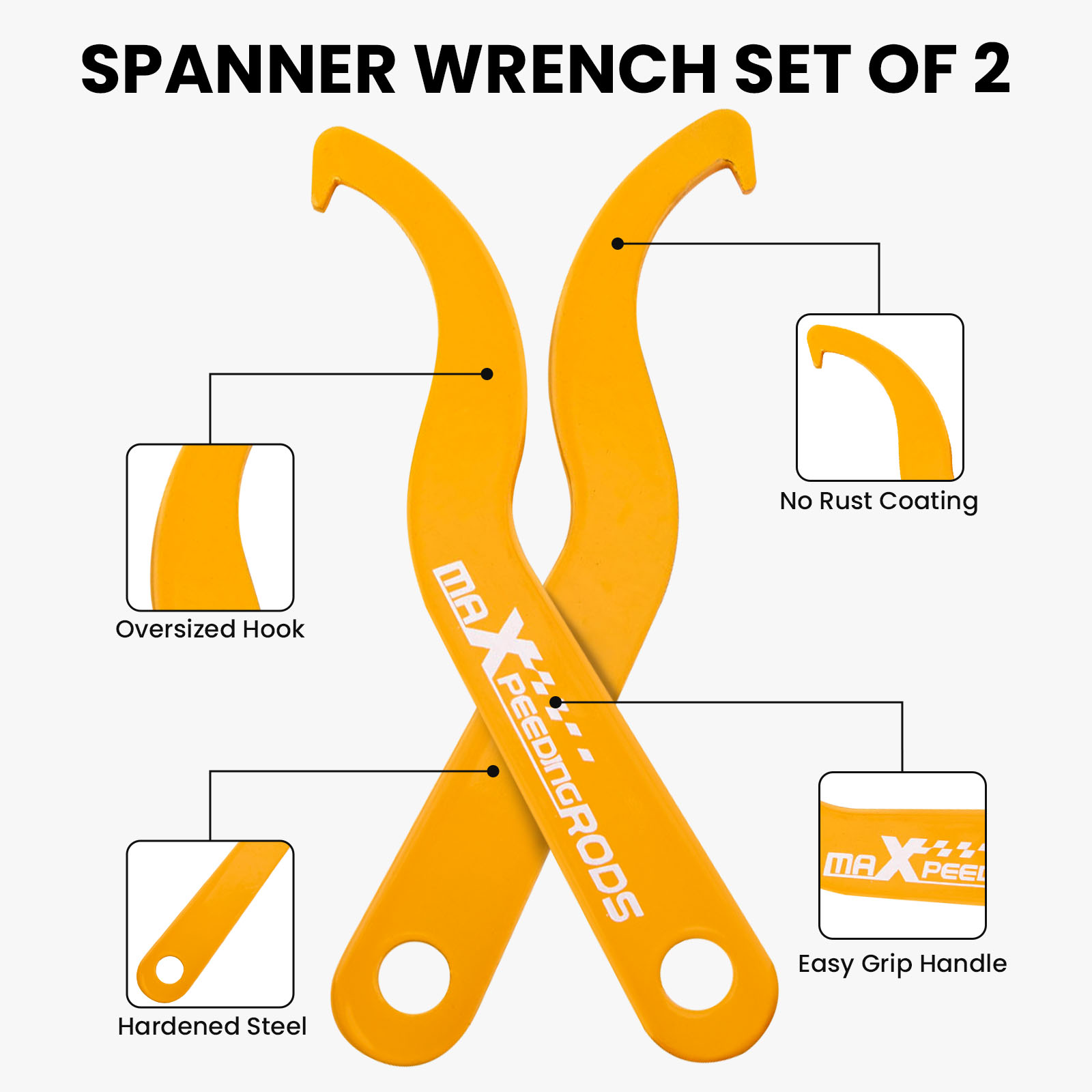 2 ชิ้น Universal Coilover C Spanners Drift Racing ปรับ Spanner ประแจ ...