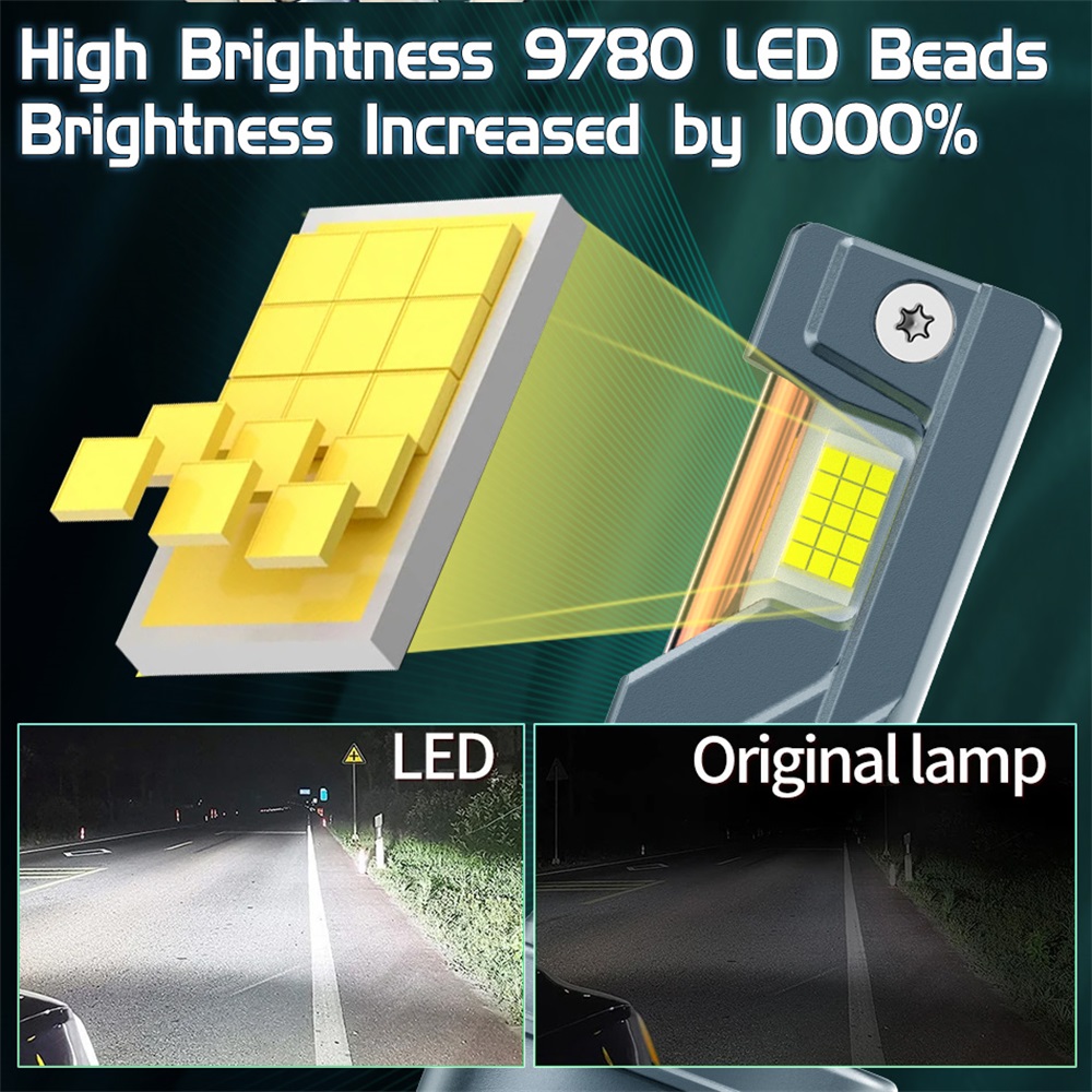 BULLVISION 2026 2PCS ไฟหน้ารถ LED หลอดไฟ H4 H7 H11 HB3 9005 H1 9006 ...