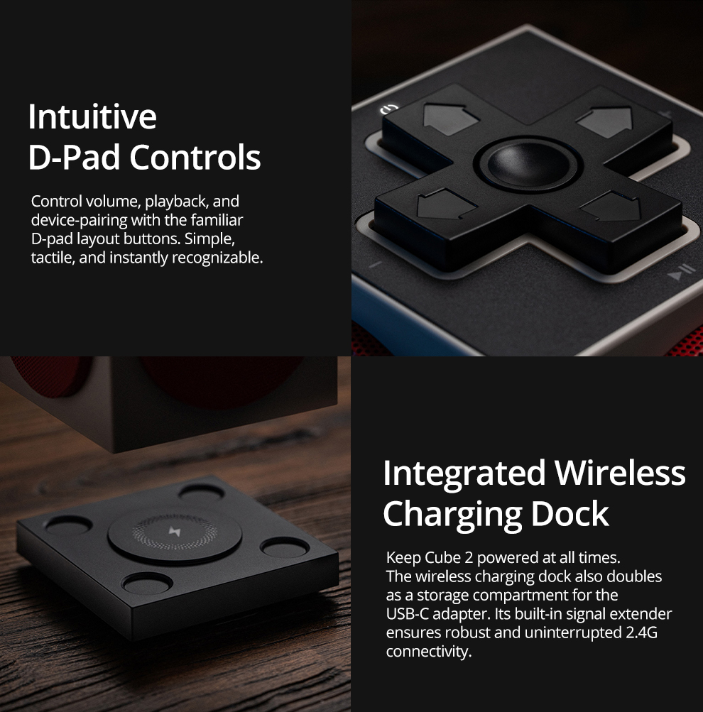 8BitDo Retro Cube 2 ลําโพงบลูทูธไร้สายพร้อมแท่นชาร์จเสียงสเตอริโอที่ ...