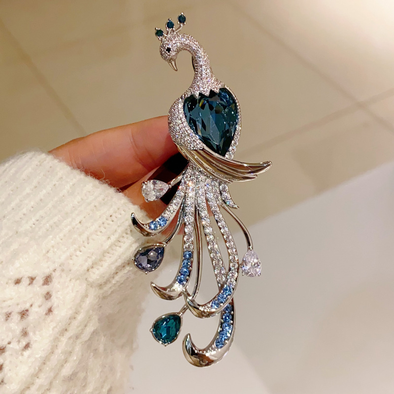 Rhinestone Phoenix เข็มกลัด Blue Rhinestone Phoenix Lapel Pins | Shopee ...
