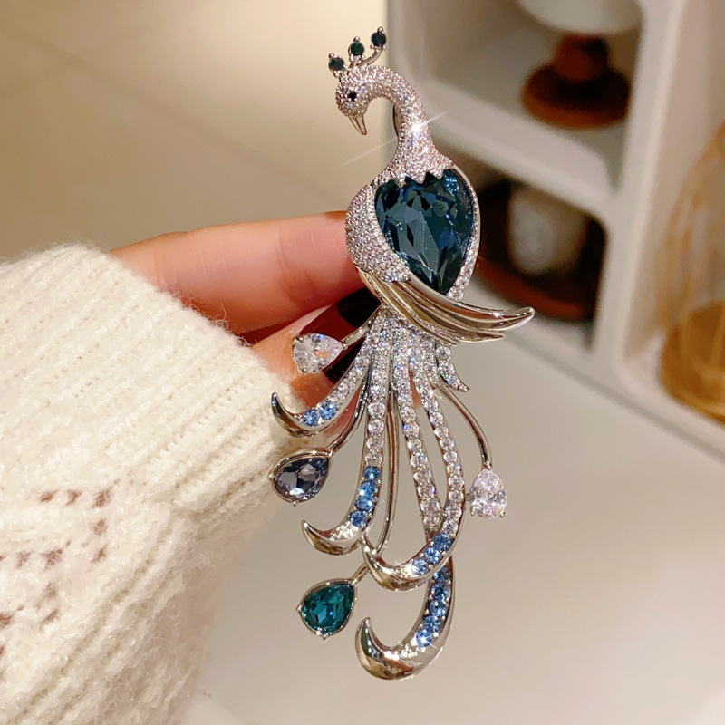 Rhinestone Phoenix เข็มกลัด Blue Rhinestone Phoenix Lapel Pins | Shopee ...