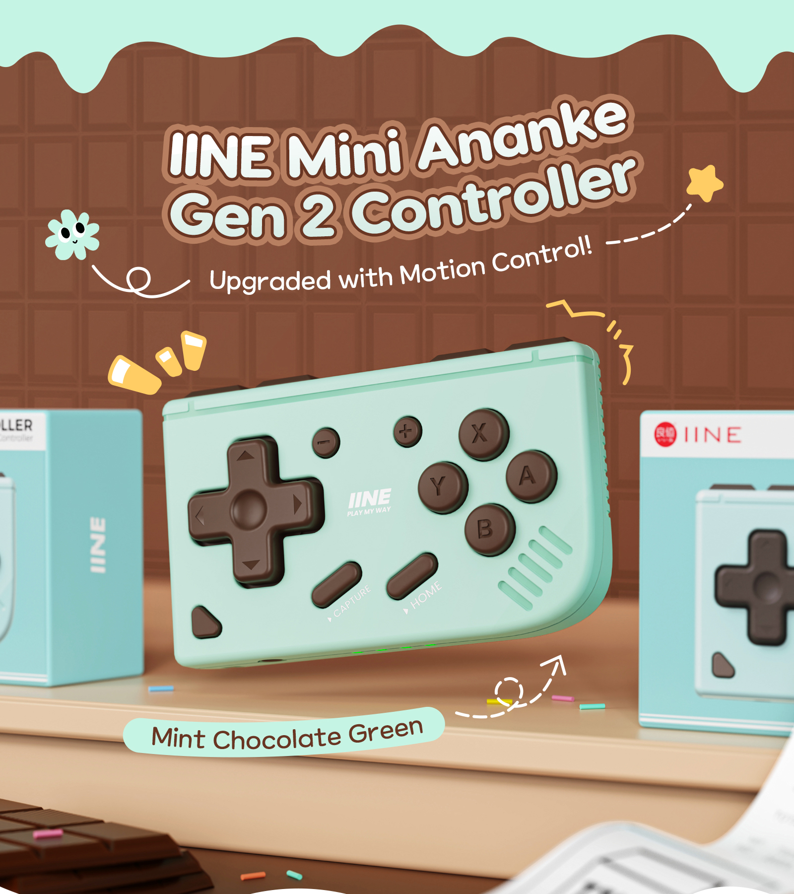 IINE Mini Ananke Gen2 Controller-Mint Chocolate Green/ Multi-Mode ...