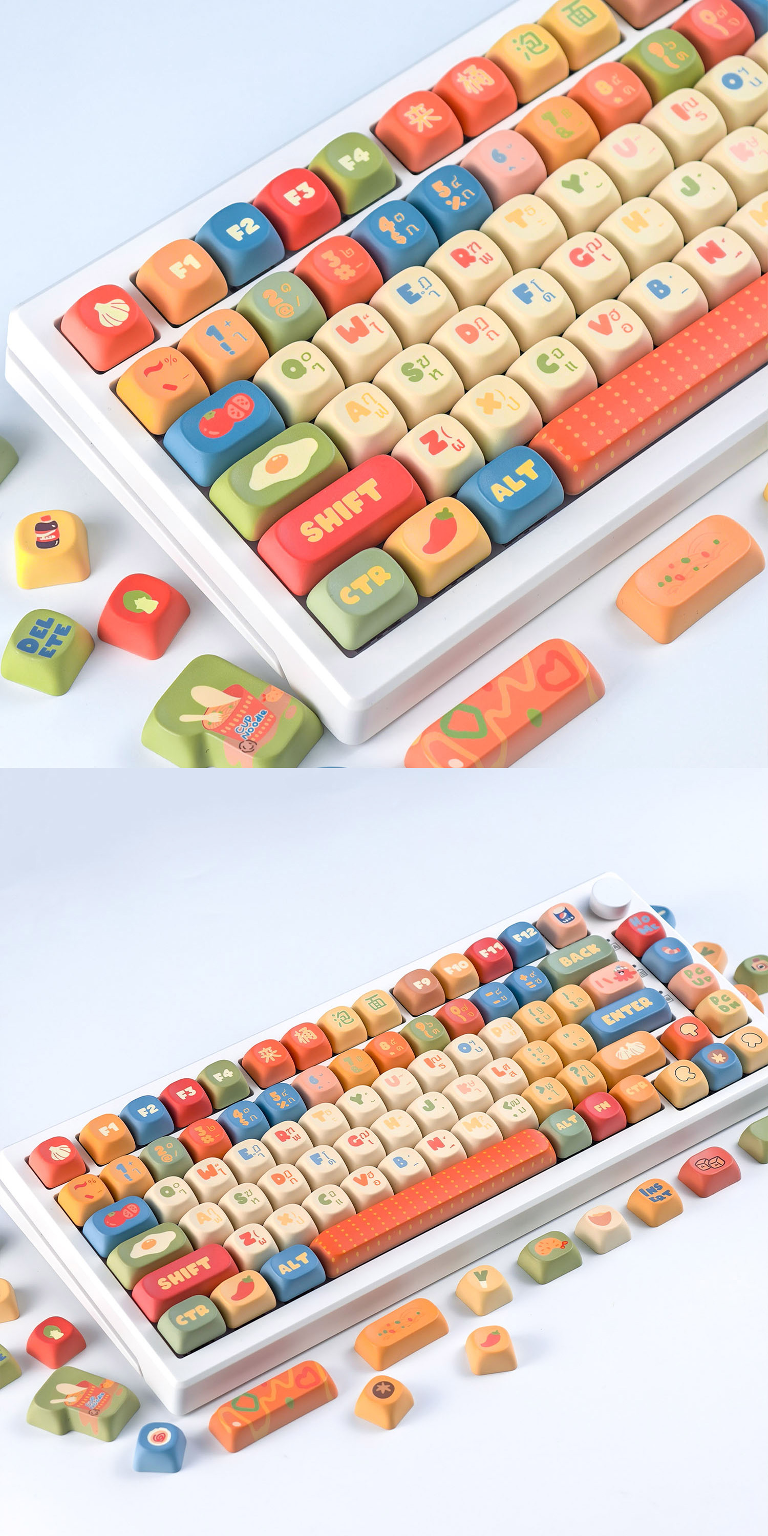 MAIMOOO Kawaii Kaomoji Keycap 120 คีย์ MOA/เชอร์รี่โปรไฟล์ PBT น่ารัก ...