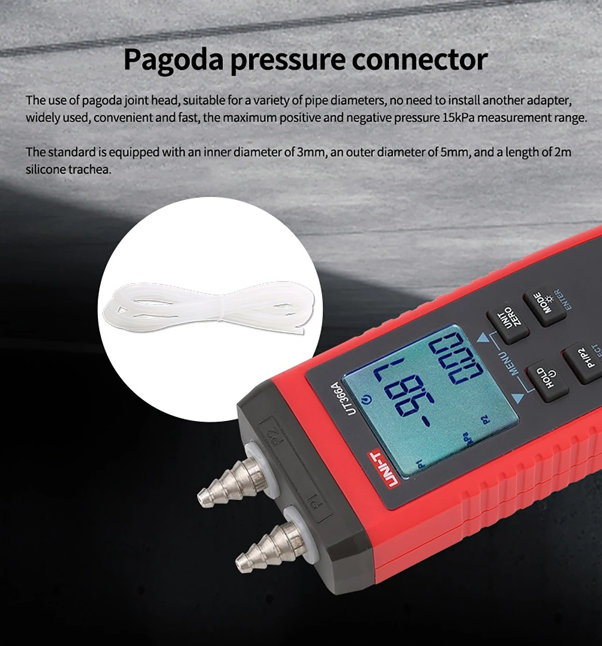 UNI-T Digital Manometer UT366A Air Pressure Gauge Handheld Pressure ...