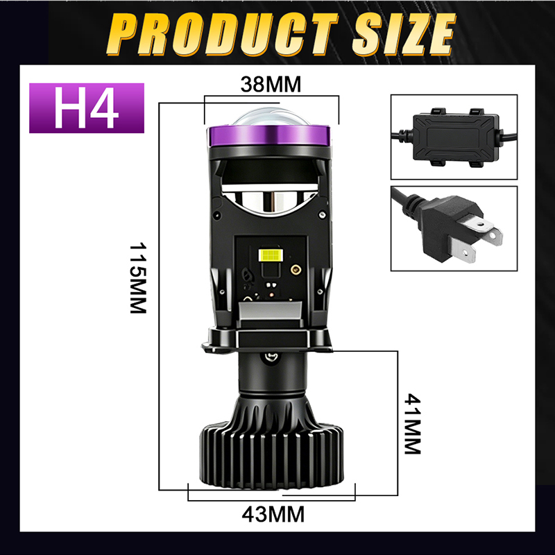 BULLVISION 2PCS Y30 โปรเจคเตอร์ H4 เลนส์หลอดไฟ LED MINI ไฟหน้ารถหลอดไฟ ...