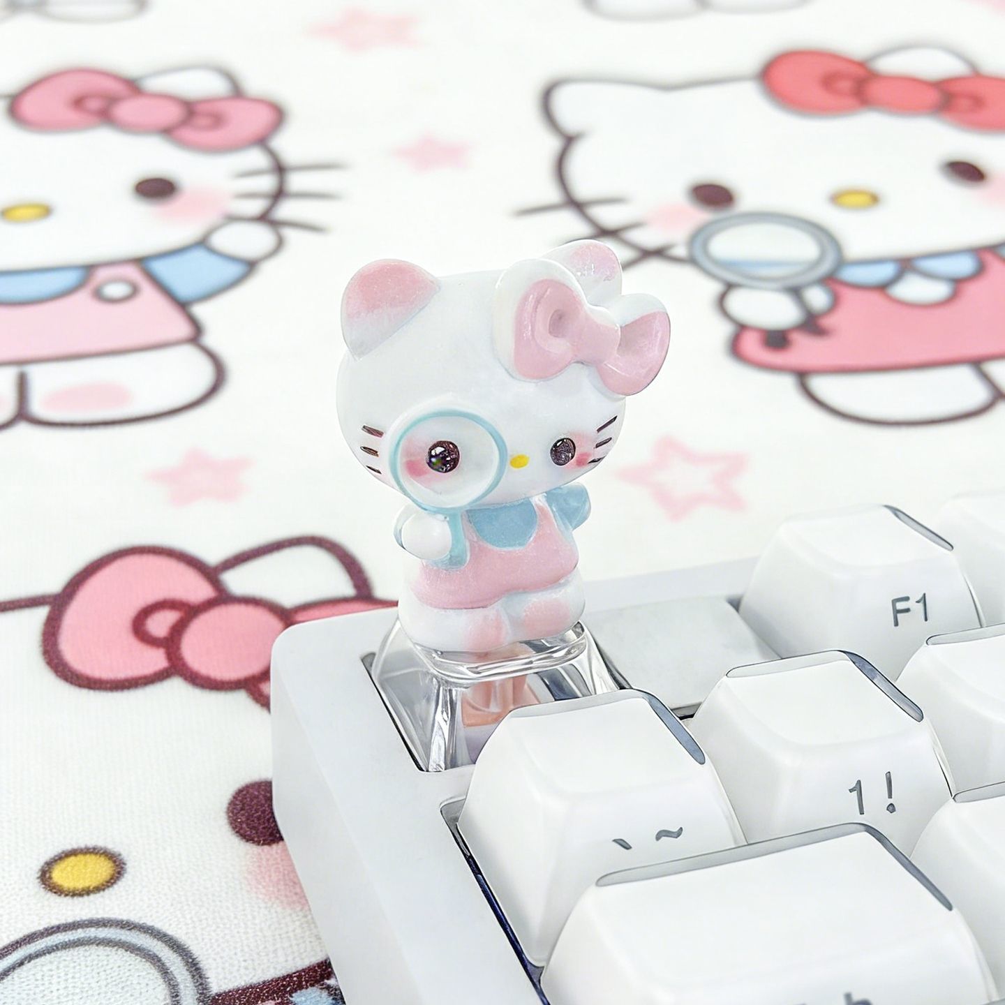 Hello Kitty 3D Glass Keycap Artisan DIY รองรับ MX คีย์บอร์ดกลไก ของขวัญ ...