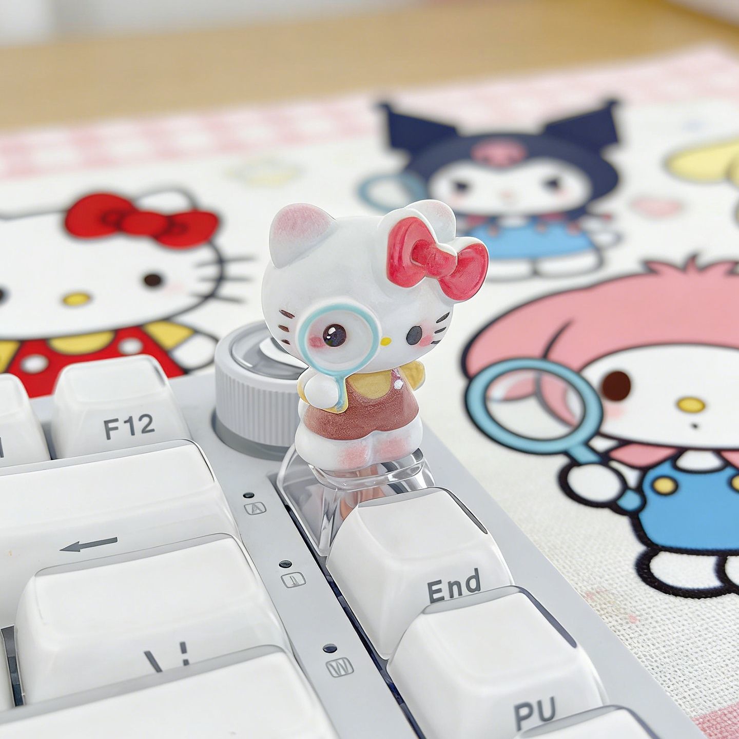 Hello Kitty 3D Glass Keycap Artisan DIY รองรับ MX คีย์บอร์ดกลไก ของขวัญ ...