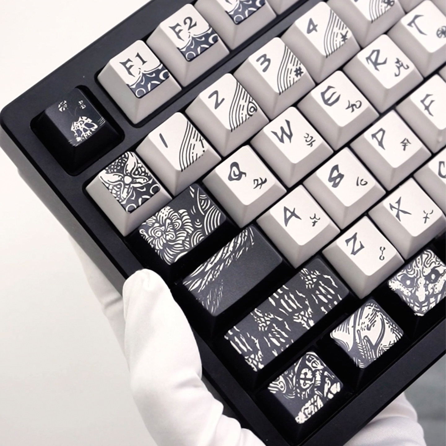 Hooded Fallen Angel Keycaps PBT โปรไฟล์เชอร์รี่สีดํา Dark Seraph ...