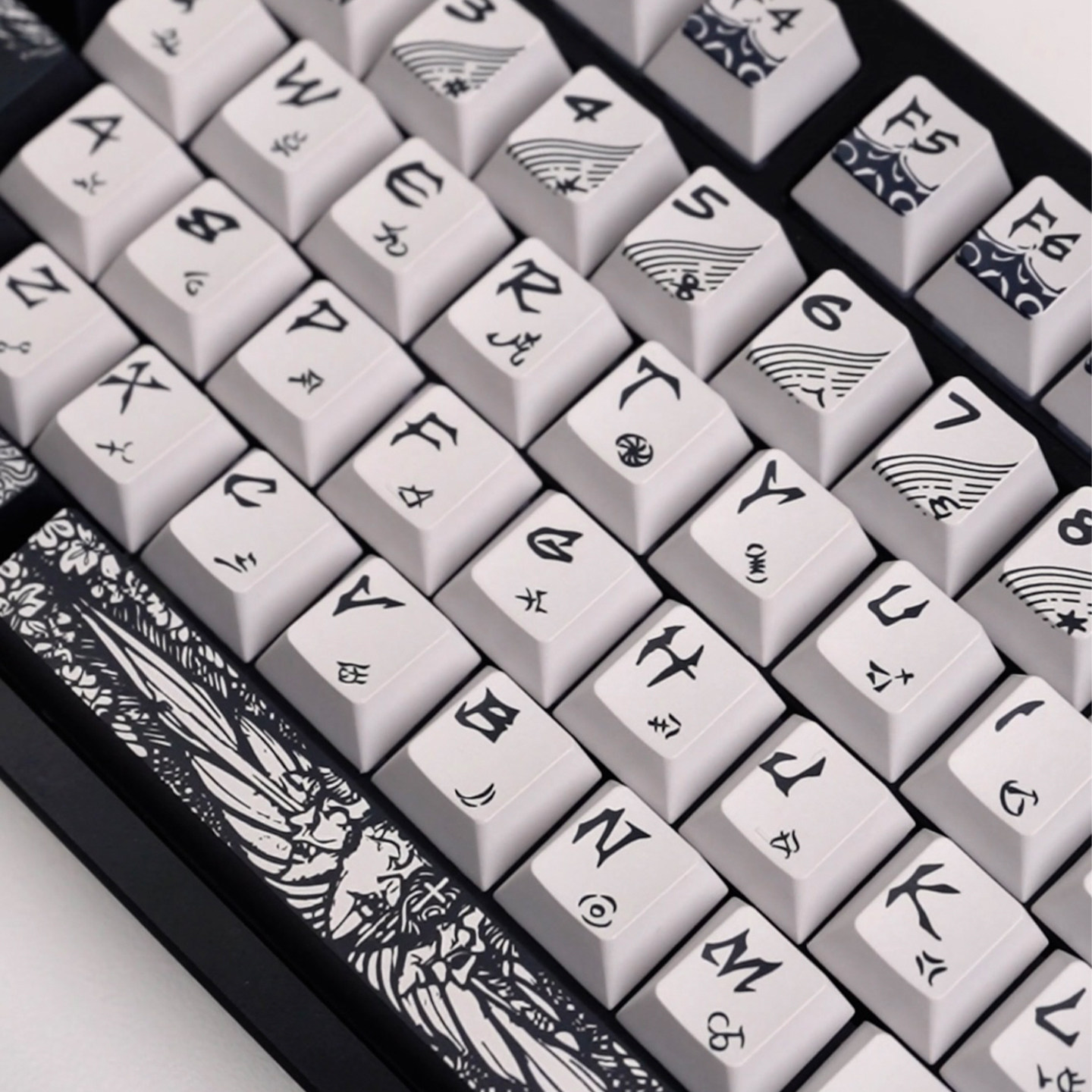 Hooded Fallen Angel Keycaps PBT โปรไฟล์เชอร์รี่สีดํา Dark Seraph ...