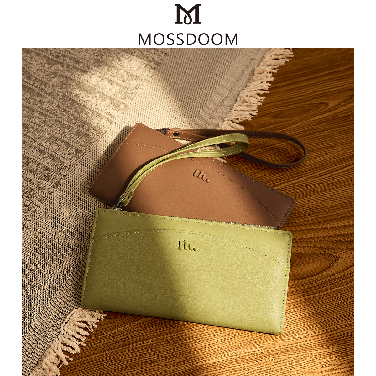 MOSSDOOM Sorea Wallet กระเป๋าสตางค์ใบยาว สีหวาน มีซิปและสายคล้องแขน ใส่ ...