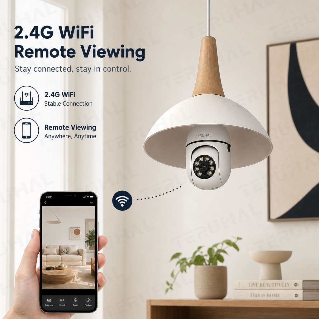 ชุดกล้อง TERUHAL E27 กันน้ําไร้สาย wifi สําหรับใช้งานกลางแจ้งในบ้าน ...