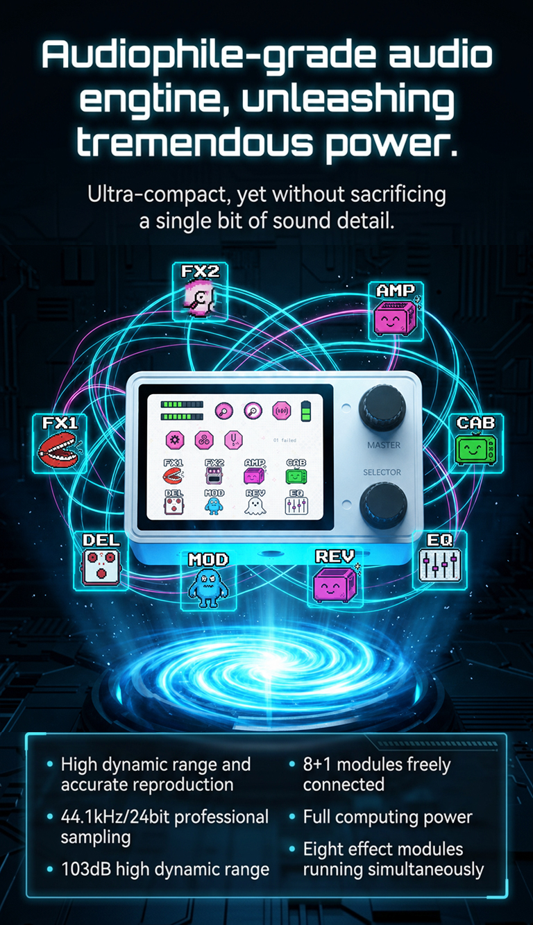 LIVTRA NANOCORE กระเป๋ากีตาร์ Multi Effects เหยียบ 2.4 นิ้วหน้าจอสี ...