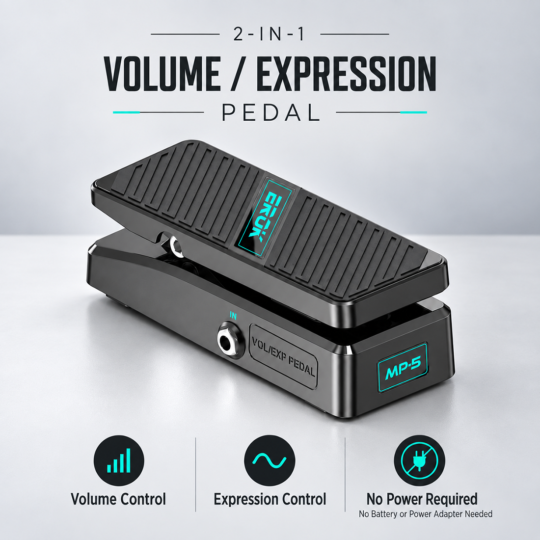 EROK MP-5 2-in-1 Passive Volume & Expression Pedal, No Power Required ...