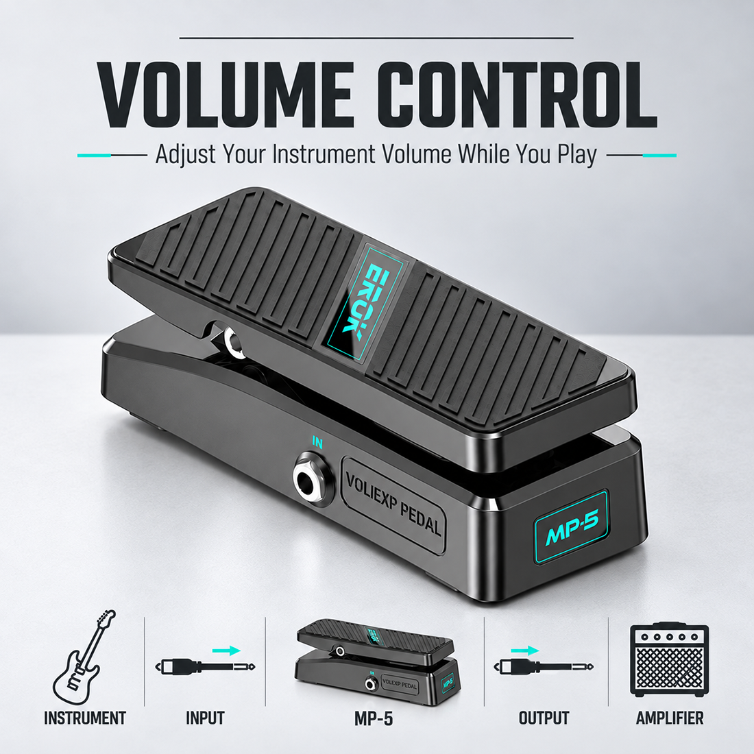 EROK MP-5 2-in-1 Passive Volume & Expression Pedal, No Power Required ...