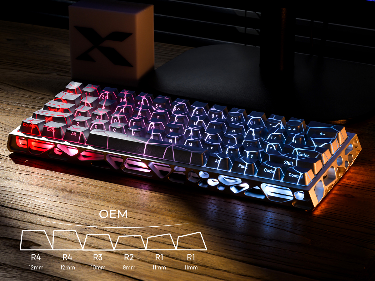 XVX Butterfly Weave Keycaps Silver Shine-Through Mixture + Silver ...