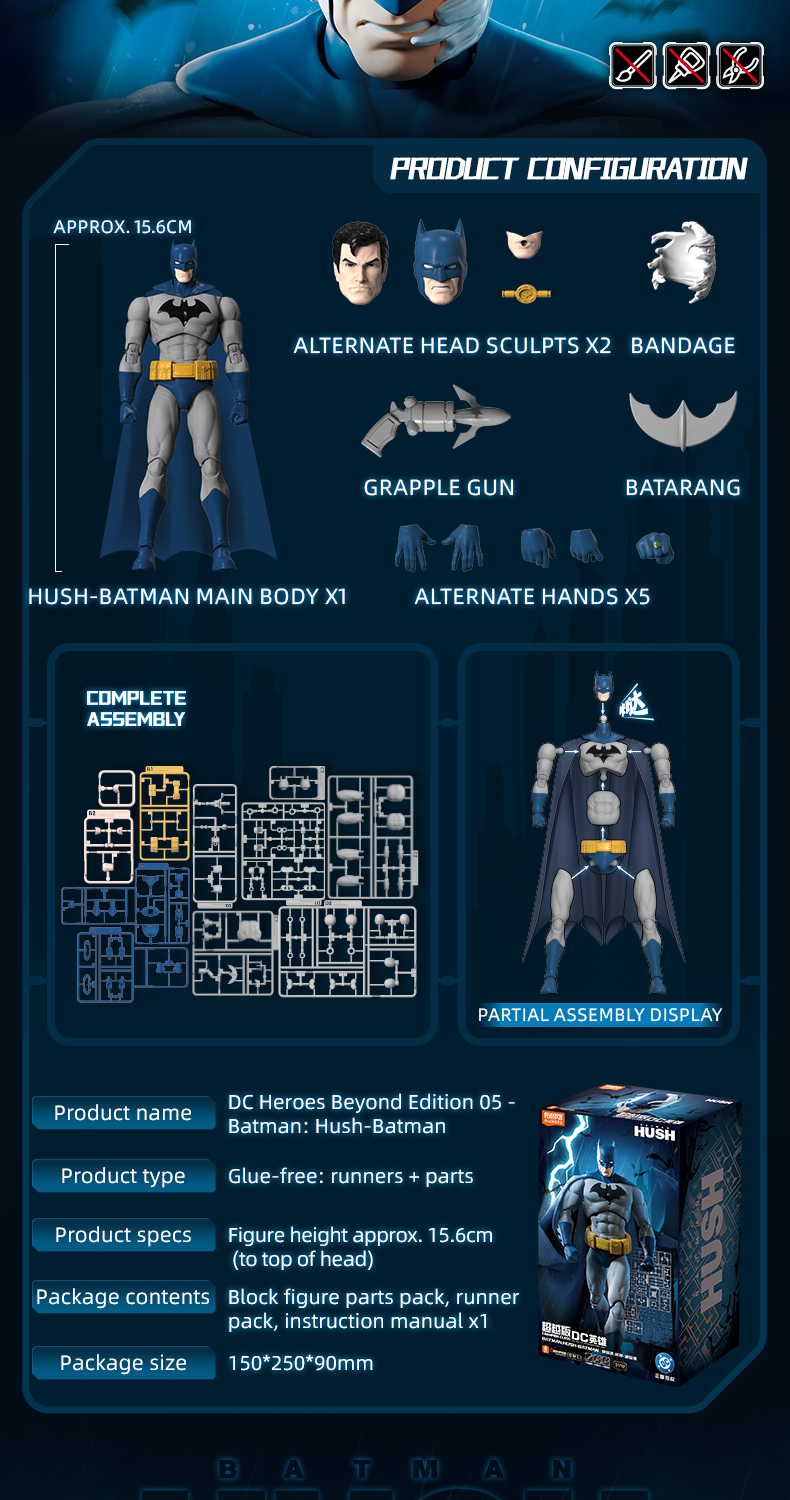 【NEW】BLOKEES DC CC01-6 Hush-Batman Catwoman Harley Quinn Nightwing ...