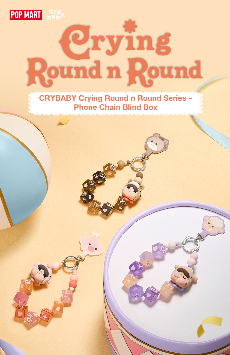 POP MART CRYBABY Crying Round n Round Series - Phone Chain Blind Box ...