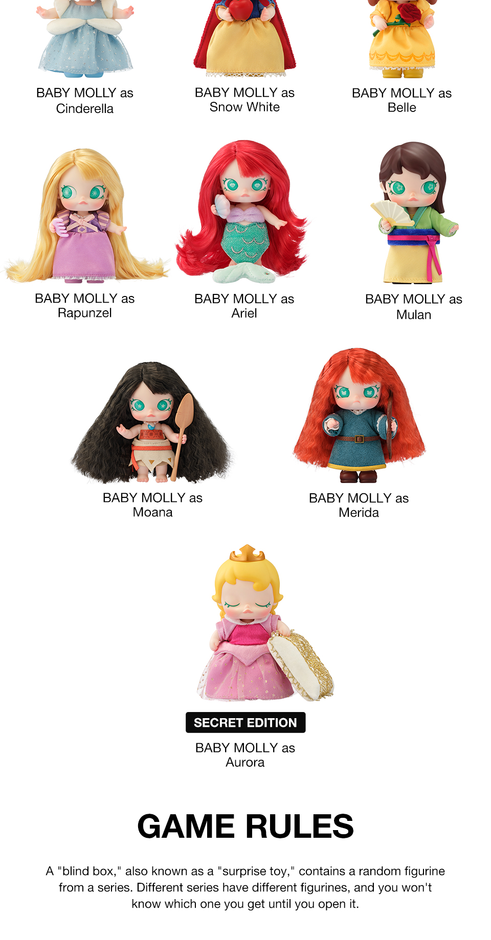 POP MART BABY MOLLY Disney Princess Series MINI Action Figure | Shopee ...