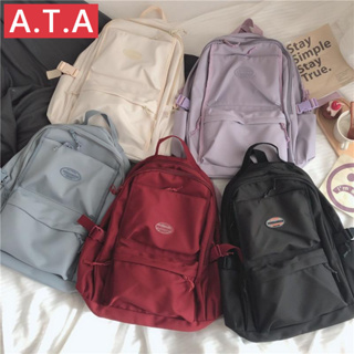 A.t.a กระเป๋าเป้สะพายหลัง กระเป๋านักเรียน สไตล์เกาหลี ญี่ปุ่น เรียบง่าย สําหรับผู้หญิง