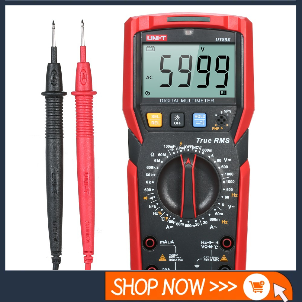 UNI-T UT89X มัลติมิเตอร์ดิจิตอล แม่นยำสูง 6000 Counts หน้าจอ LCD True ...