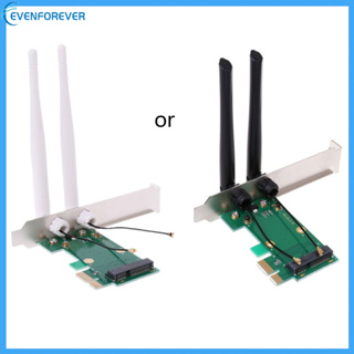 EV Wireless Card WiFi Mini PCI-E Express to PCI-E Adapter 2 Antenna External PC