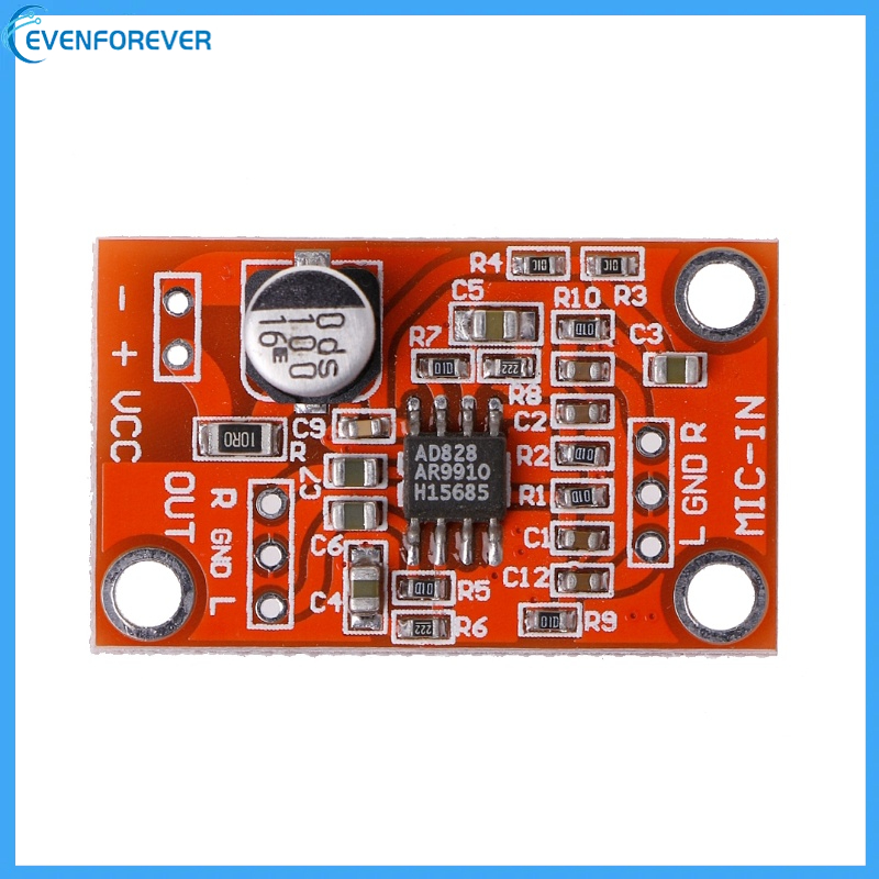 ev-ad828-บอร์ดโมดูลพรีแอมป์ไมโครโฟนไดนามิก-สําหรับ-dc-3-8v