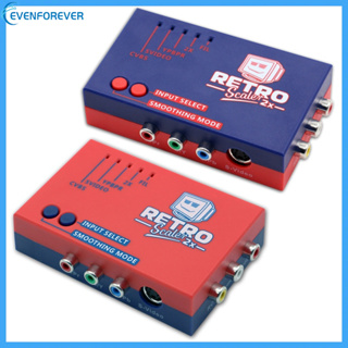 Ev RetroScaler2x ตัวแปลง A/V เป็น HDMI เข้ากันได้กับคอนโซลเกม Ps2 N64 NES สีแดง และสีน้ําเงิน