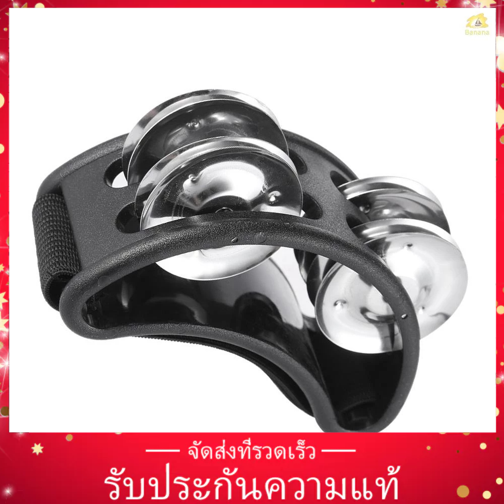 ของแท้-เครื่องดนตรีแทมบูรีน-1-ชิ้น-พร้อมกระดิ่งโลหะ-2-ชุด