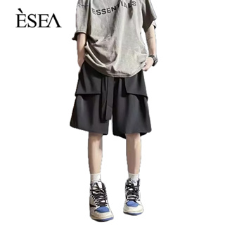 ESEA กางเกงขาสั้นผู้ชาย หลวม เรียบง่าย วรรณกรรม ญี่ปุ่น แฟชั่น ลำลอง กางเกงขาสั้นผู้ชาย