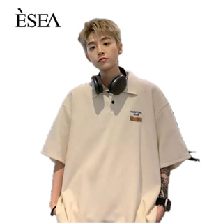 ESEA เสื้อยืดผู้ชายใหม่ทุกการแข่งขันแบบสบาย ๆ เสื้อโปโลผู้ชายสีทึบเรียบง่ายแฟชั่นญี่ปุ่นแขนสั้น