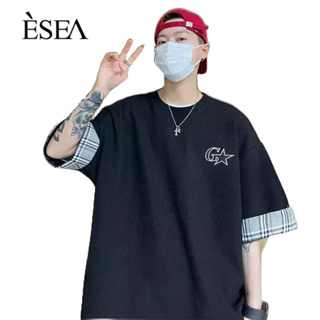 ESEA เสื้อยืดผู้ชายพิมพ์ที่นิยมลำลองทุกการแข่งขันเสื้อยืดผู้ชายแฟชั่นคอกลมหลวมแขนสั้นผู้ชาย
