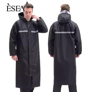 ESEA ผู้ใหญ่กลางแจ้งหน้าที่ขี่จักรยานเสื้อกันฝนยาวผ้า oxford เสื้อกันฝนสะท้อนแสง