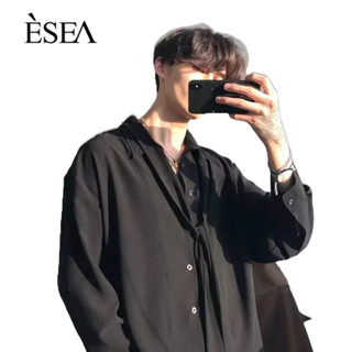 ESEA เสื้อเชิ้ตแขนยาวผู้ชาย 2023 ใหม่แฟชั่นเกาหลีเสื้อเชิ้ตแขนยาวผู้ชายหล่อ