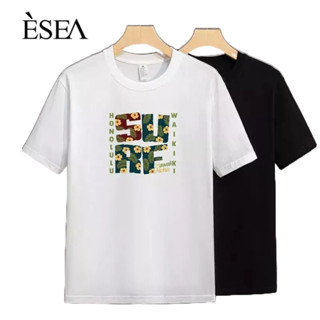 ESEA ผู้ชายเสื้อยืดลำลองในเมืองรอบคอเสื้อยืดผู้ชายแฟชั่นหลวมทุกวันสั้น-แขน