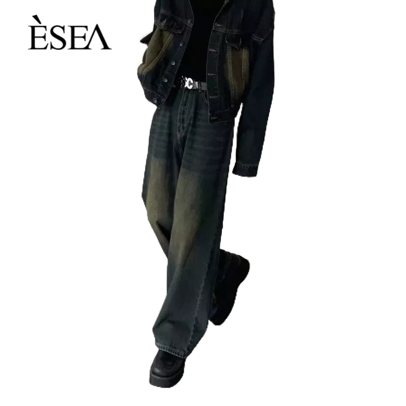 esea-กางเกงผู้ชายใหม่ล้างแฟชั่นหลวมตรง-retro-ลำลองผู้ชายกางเกงยีนส์