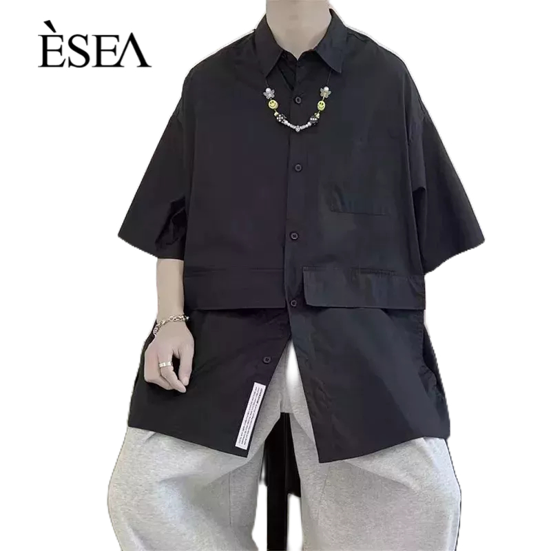 esea-เสื้อผู้ชาย-แฟชั่น-หลวม-การออกแบบระดับไฮเอนด์-เสื้อผู้ชาย-เครื่องมือ-เทรนด์ญี่ปุ่น-ผู้ชายลำลอง