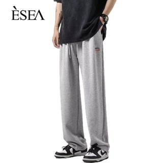 ESEA กางเกงผู้ชายบางตรงฤดูร้อนและฤดูใบไม้ร่วงแฟชั่นแบรนด์แฟชั่นกีฬายอดนิยมกางเกงขากว้างของผู้ชาย