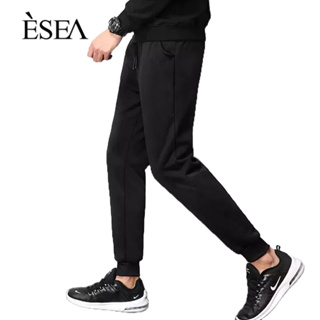ESEA ฤดูหนาวกางเกงกีฬาผู้ชาย Plus กำมะหยี่หนากำมะหยี่แกะหลวมสบายๆกางเกง