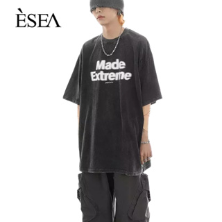 ESEA เสื้อยืดผู้ชาย เทรนด์แฟชั่น การพิมพ์ เสื้อยืดผู้ชายทุกคู่ คอกลม รายวัน มาตรฐาน ins แขนสั้น