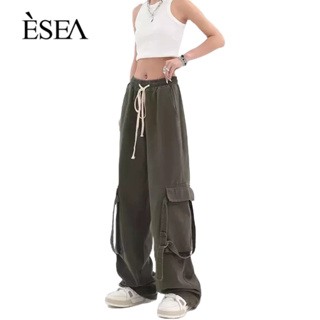 ESEA อเมริกันข้างถนนกรีนกางเกงชายสูงตรงฮิปฮอปกางเกงขายาวสบาย ๆ