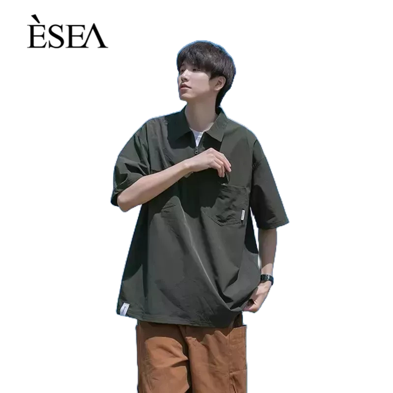 esea-เสื้อยืดผู้ชาย-หลวม-และหลากหลาย-แฟชั่นผู้ชาย-เสื้อยืดอารมณ์-แนวโน้ม-เสื้อโปโลแบบสบาย-ๆ