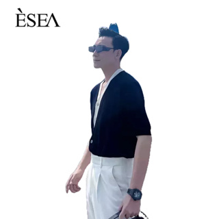 ESEA เสื้อเชิ้ตผู้ชายใหม่หล่อเกาหลีรุ่นธุรกิจหลวมถนนเสื้อแฟชั่นผู้ชาย