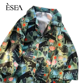 ESEA เสื้อเชิ้ตผู้ชาย, สไตล์ญี่ปุ่นและเกาหลี, แฟชั่น, วินเทจ, สตรีทอาร์ต, เสื้อเชิ้ตลําลองผู้ชาย