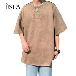 ESEA ผู้ชายเสื้อยืดลำลองทั้งหมด-การแข่งขันคู่สวมใส่เสื้อยืดแนวโน้มหลวมอเมริกันถนนสูงผู้ชายสั้