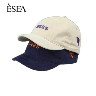 ESEA หมวกผู้ชาย สไตล์ญี่ปุ่น มีเชือกผูก หมวกทรงแหลม ชายและหญิง เวอร์ชั่นเกาหลี ย้อนยุค ตัวอักษรป่า หมวกเบสบอล