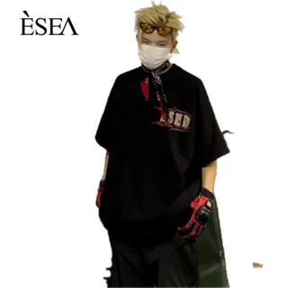 ESEA แขนสั้นผู้ชาย เยาวชน แฟชั่นกระแสนิยม แบรนด์มาตรฐาน อินเทรนด์ คอกลม สไตล์ใหม่ สไตล์เมือง ins